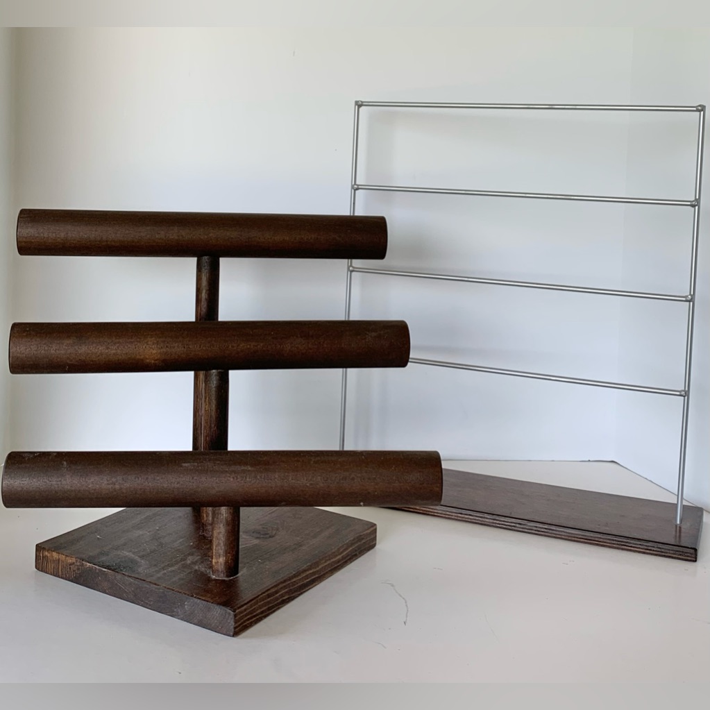 Euc Wood  Metal Jewelry Stands Necklace And Earring Stands Organizers Handmade